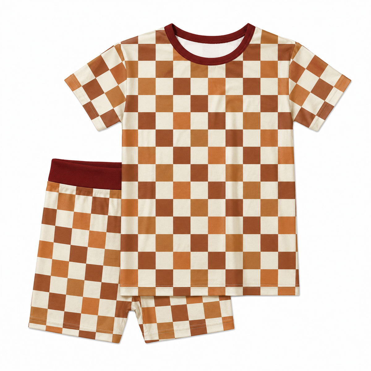 Autumn Check Bamboo Short Set -PREORDER
