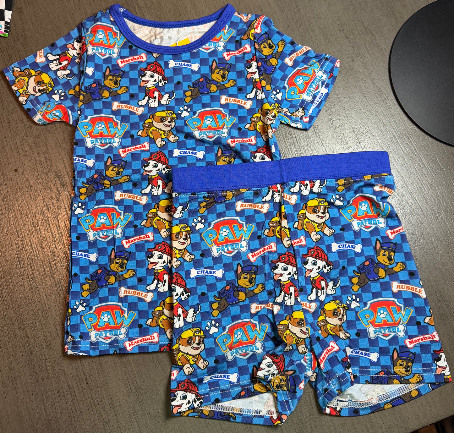 Pup Patrol Checkered Short Set