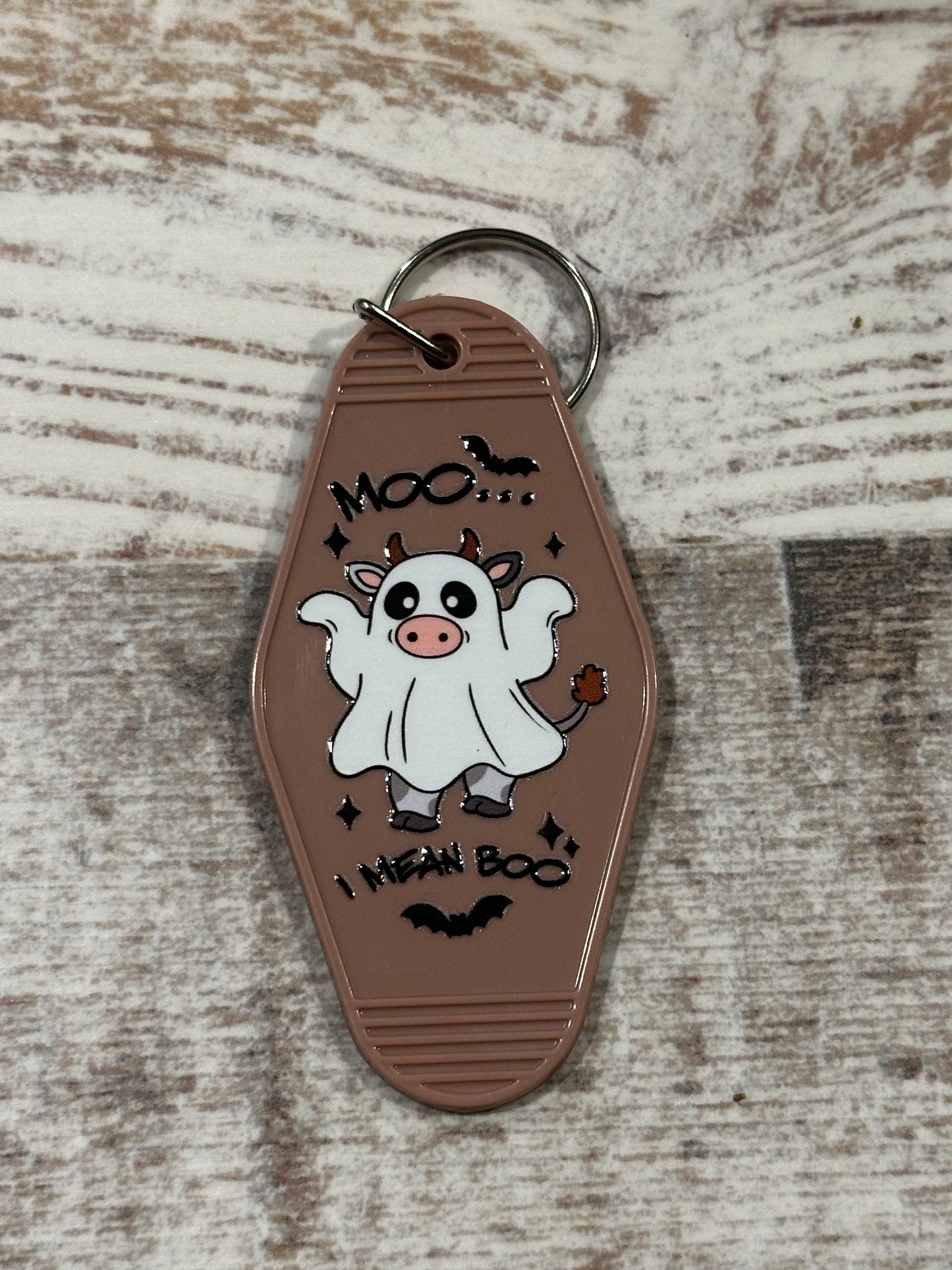 Custom Motel Keychain - Brown
