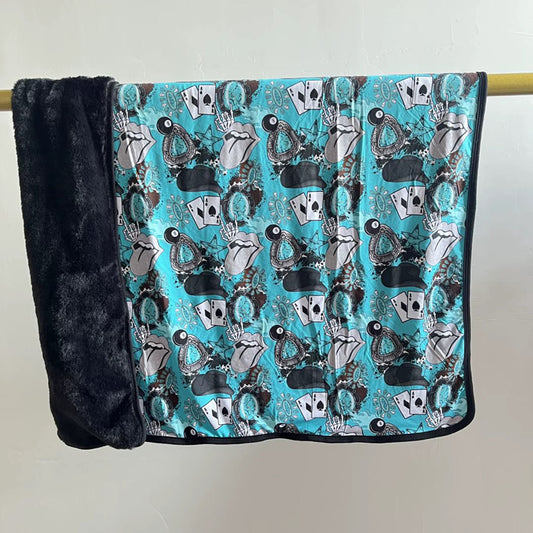 Turquoise rebel bamboo blanket