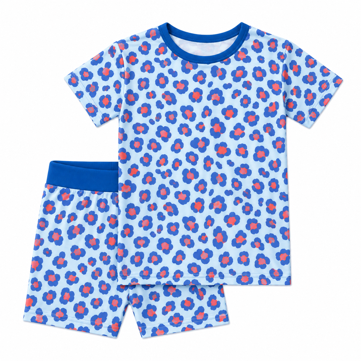 Pink & Blue Leopard Bamboo Short Set -PREORDER