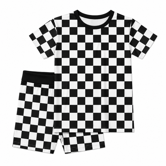 CHECKERED SHORT SET - PREORDER