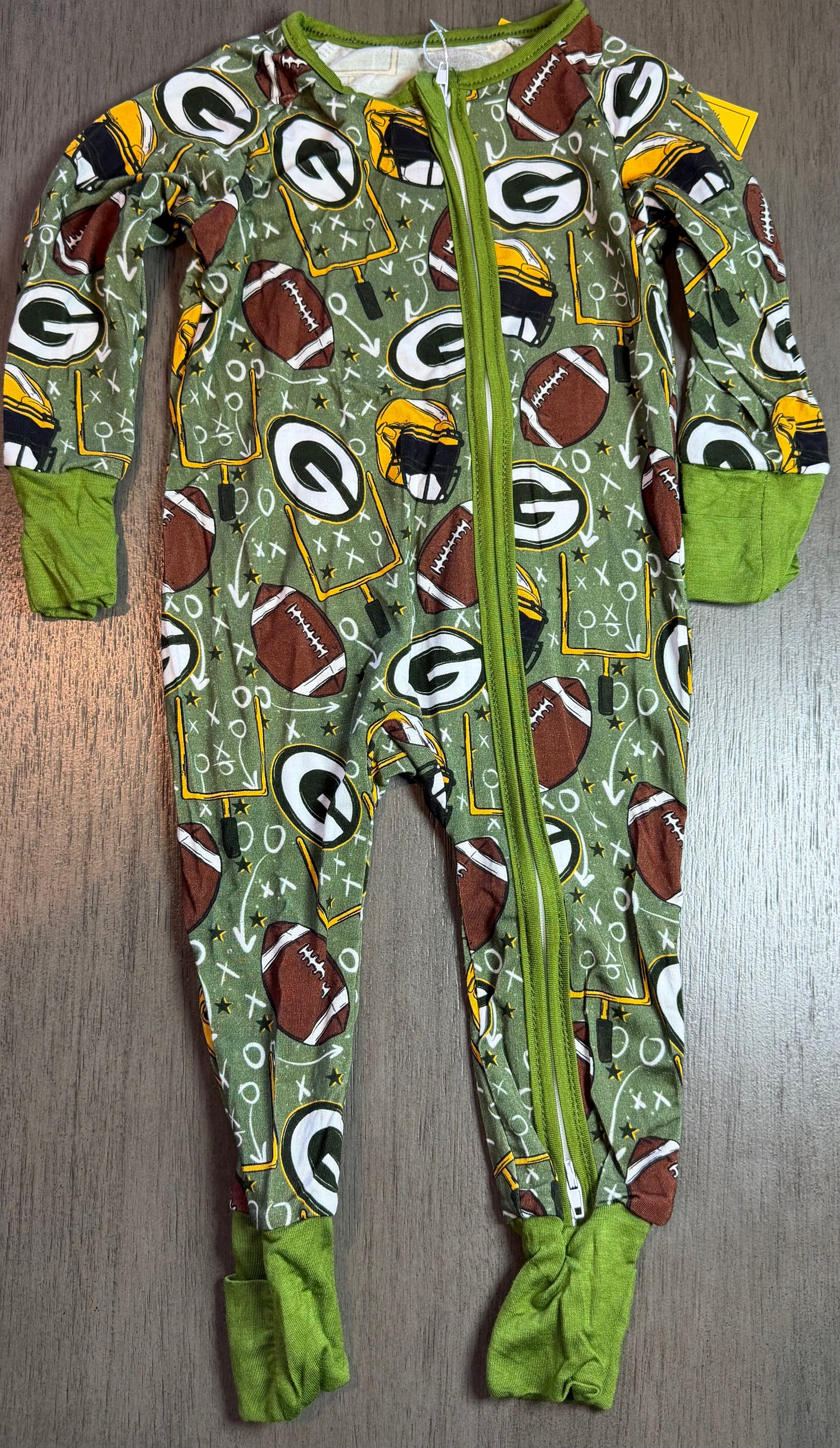 Green & Gold Football Zippy
