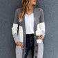 Gray Striped Knit Cardigan