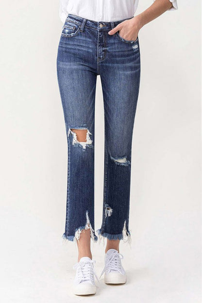 Lovervet Jackie High Rise Crop Straight Leg Jeans