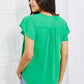 Just For You Short Ruffled sleeve length Top in Green