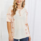 She's Blossoming Floral Contrast Knit Top in Blush