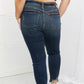 Judy Blue Melaney Mid Rise Distressed Cropped Skinny Jeans