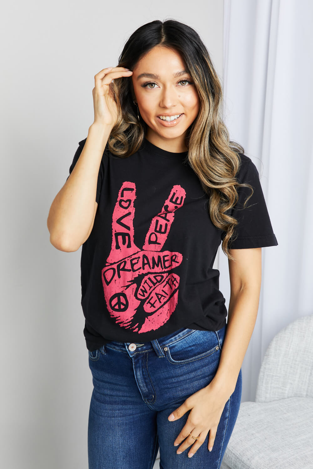 Love Peace Sign Graphic Tee