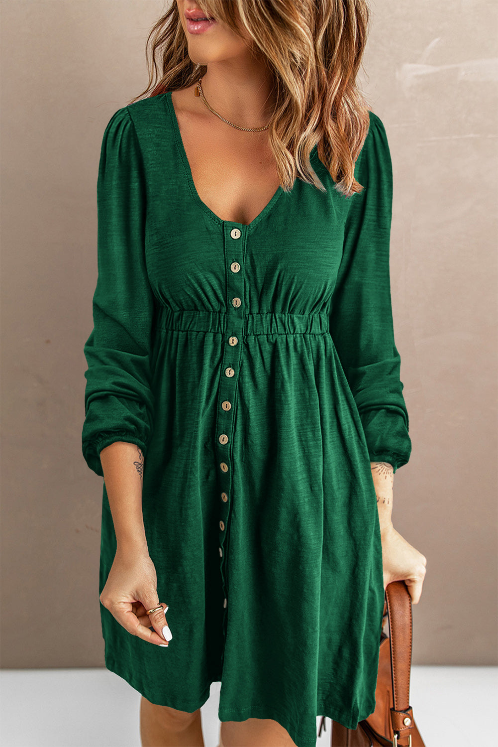 Endless Potential Long Sleeve Button Down Dress