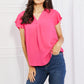 Just For You Short Ruffled Top in Hot Pink
