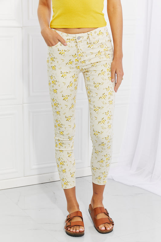 Judy Blue Golden Meadow Floral Skinny Jeans