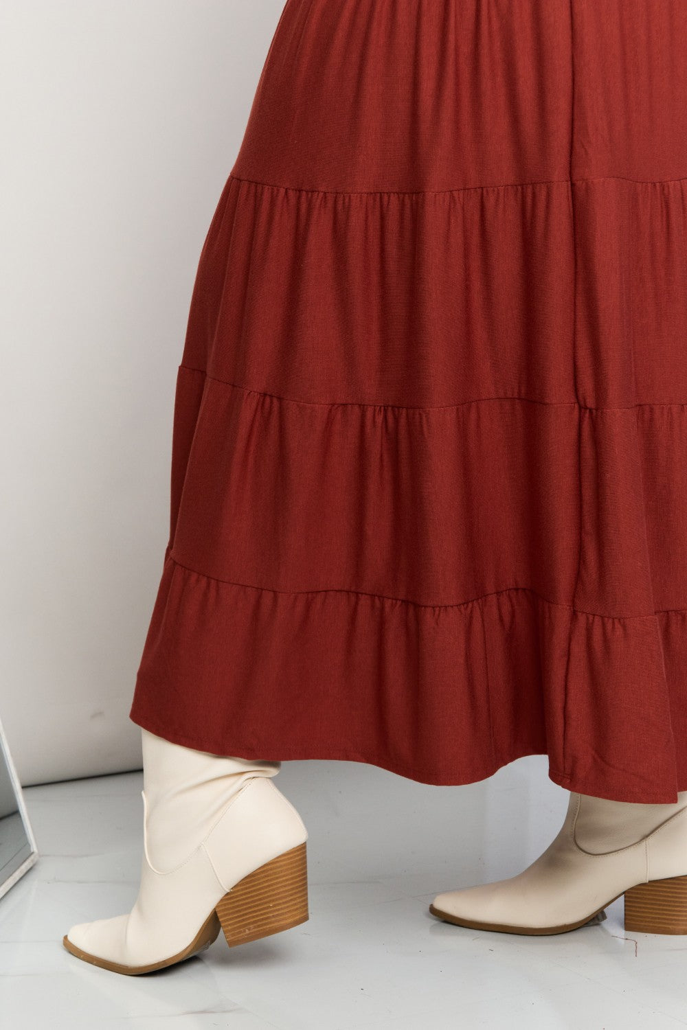 Gotta Have It Wide Waistband Tiered Midi Skirt