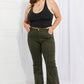 Clementine High-Rise Bootcut Pants in Dark Olive