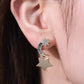 Lasting Wish Inlaid Rhinestone Star and Moon Drop Earrings