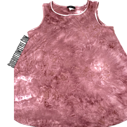 Mauve tie-dye tank top. Buttery soft, brushed tank.